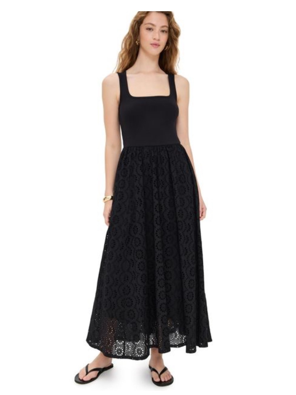 Paige Black Morel Maxi Dress with Square Neck
